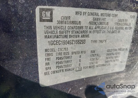 2009 Chevrolet Silverado 1500 Work Truck из США, поврежденный, VIN 1GCEC19049Z166293